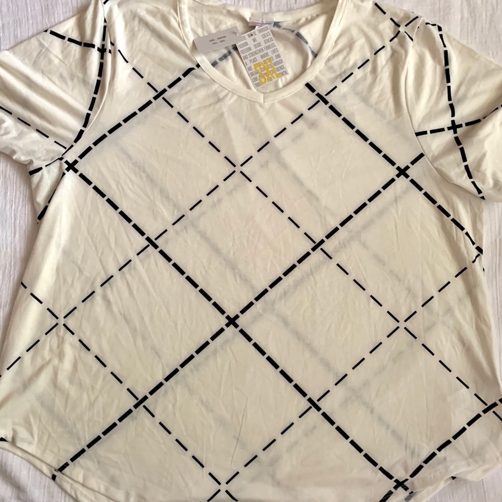 NWT LLR 3xL Iris White with Black cotton top